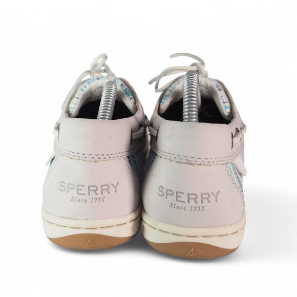 Sperry Top-Sider Koifish Raffia Leather Boat Shoes Light Grey / Blue STS95667 Wo - Picture 5 of 11